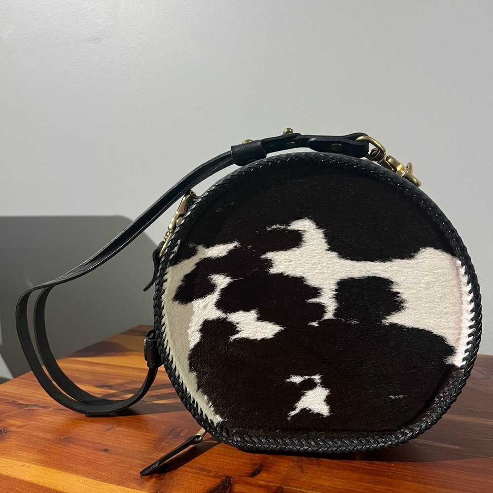Vintage Mary Alice Palmer Cowhide Hatbox Bag